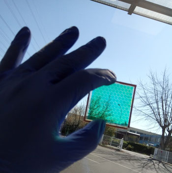 Photovoltaic DSSC blue semi transparent